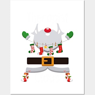 Therapist Claus Santa Christmas Costume Pajama Posters and Art